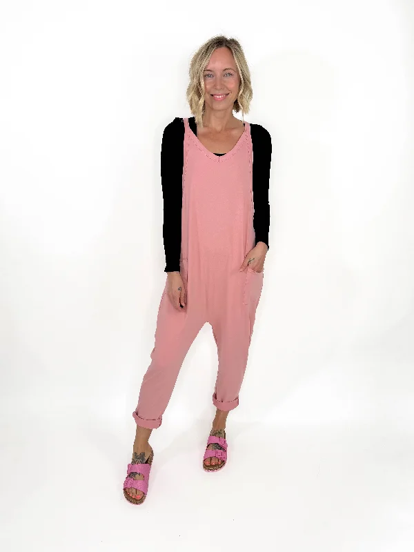 Anything But Basic Jumpsuit- ROSE-FINAL SALE