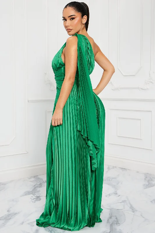 Athena Pleated Maxi Dress - Kelly Green