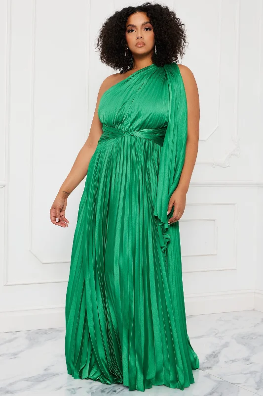 Athena Pleated Maxi Dress - Kelly Green