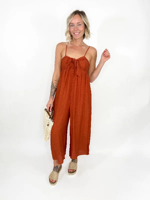 Asher Tie Jumpsuit- PERSIMMON-FINAL SALE