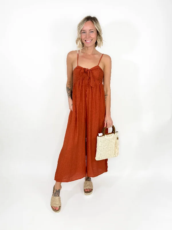 Asher Tie Jumpsuit- PERSIMMON-FINAL SALE