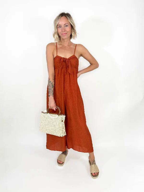 Asher Tie Jumpsuit- PERSIMMON-FINAL SALE