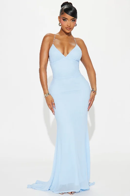 Chrysalis Butterfly Mesh Maxi Dress - Light Blue