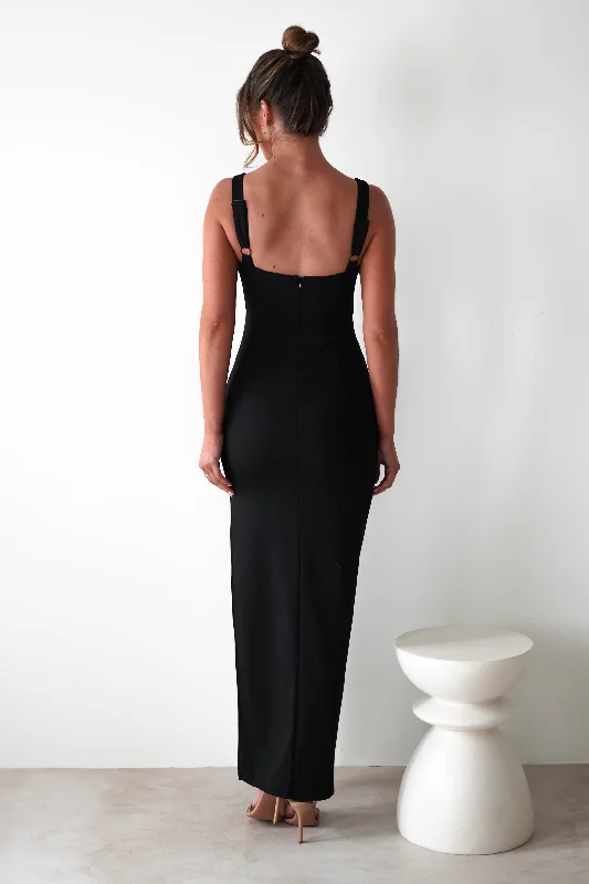 Peta Bodycon Maxi Dress | Black