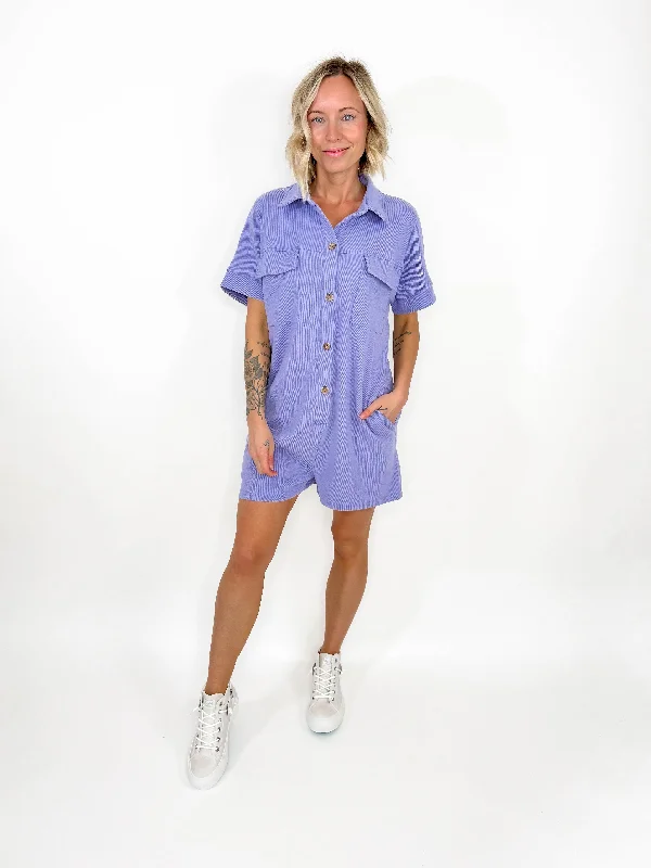 Nashville Stretch Utility Romper- LAVENDER-FINAL SALE