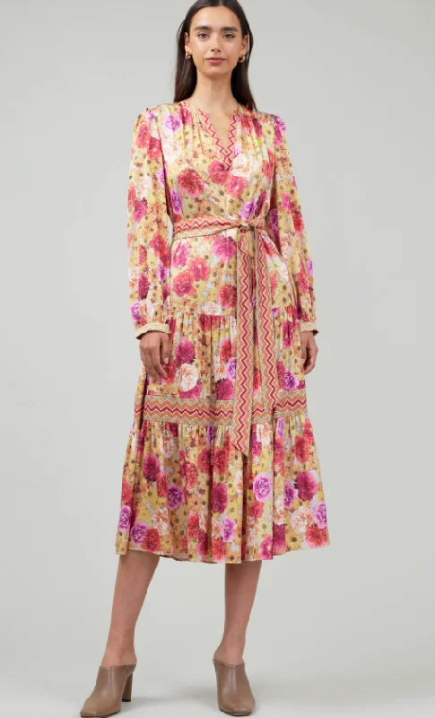 Laurel Floral Long Sleeve Midi Dress