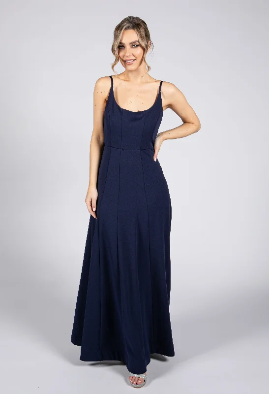 Low Back Navy Dress