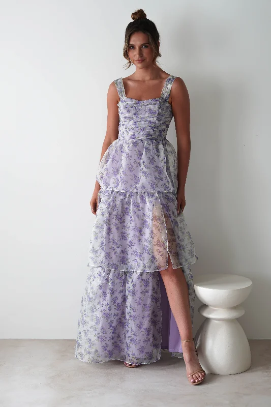 Olivie Floral Maxi Dress | Lavendar