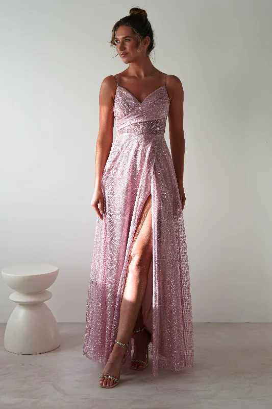 Sandy Glitter Maxi Gown | Pink