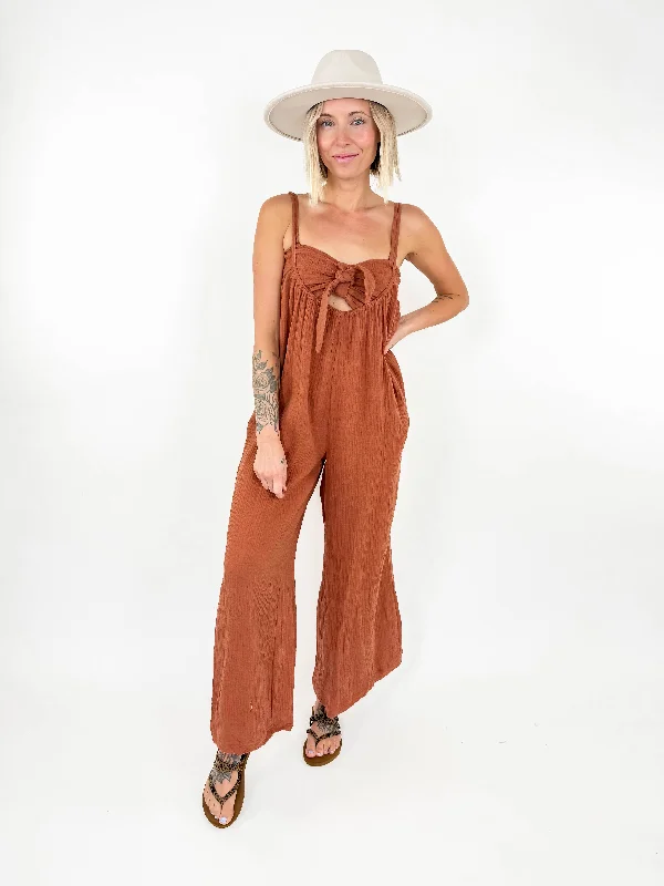 Island Two Piece Jumpsuit Set- BRICK-FINAL SALE