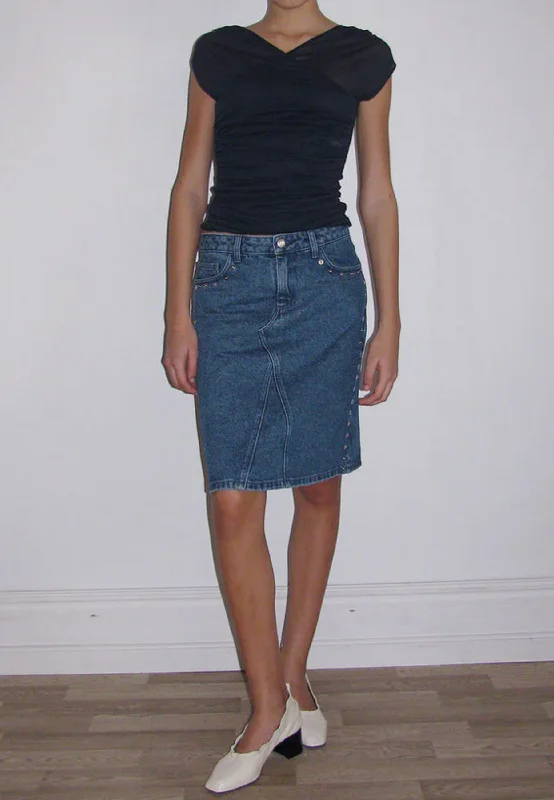 Crowd Skirt -Denim Blue