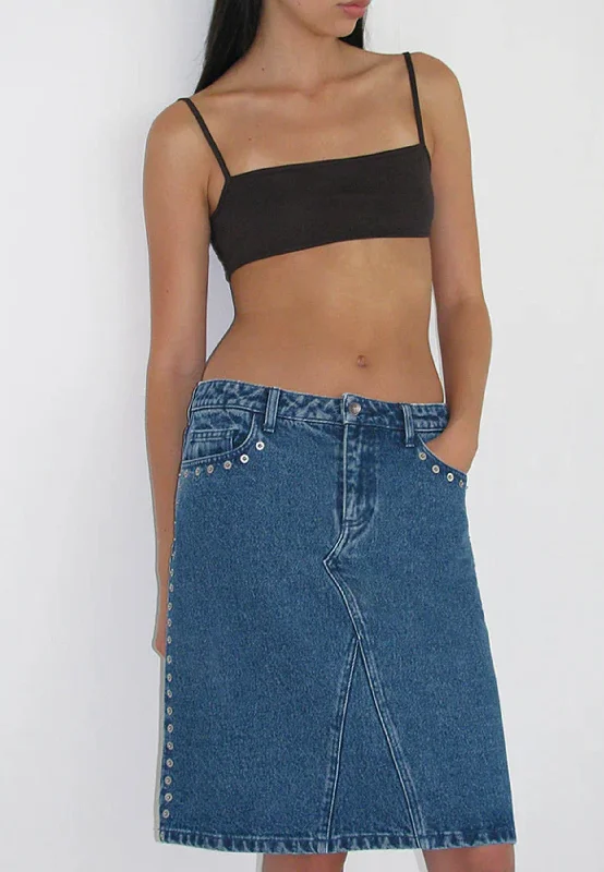 Crowd Skirt -Denim Blue