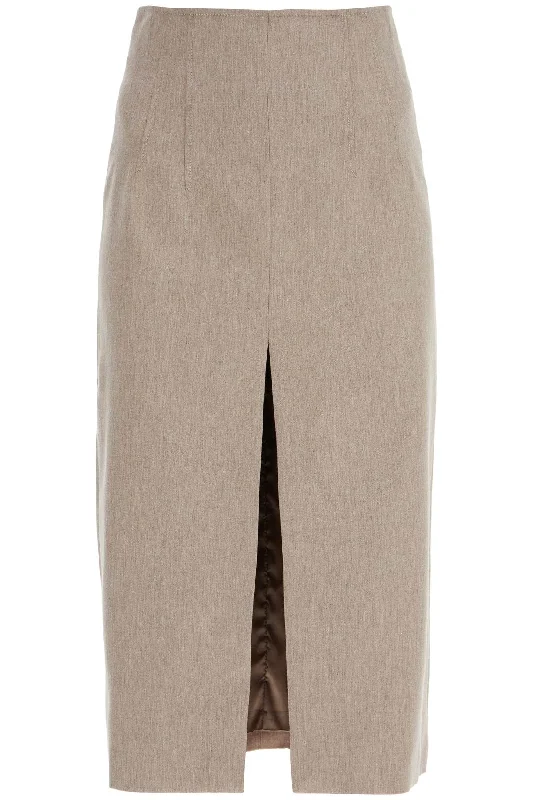 pencil skirt with slit T160315B TNV115 SAND MELANGE